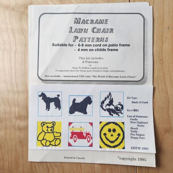 Lot of 18 Lawn Chair Macrame Patterns Animals Birds Eagle Fish Vintage Retro - Picture 8 of 9